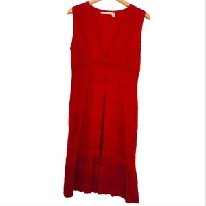 CHELSEA & VIOLET M RED LAYERED LACE SLEEVELESS DEEP PLUNGE STUNNING RED DRESS